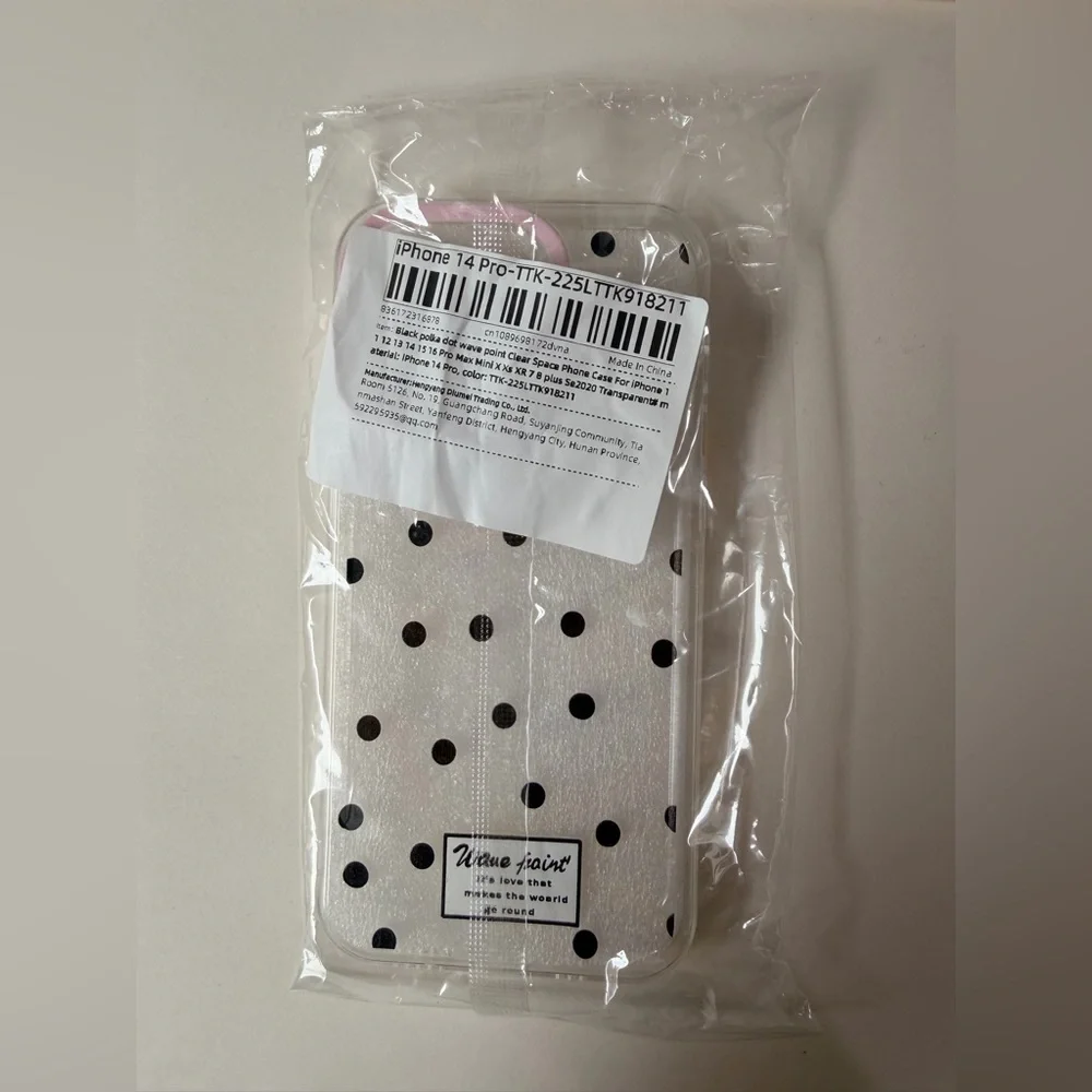 💗 Clear Polka Dot iPhone 14 Pro Case – Coquette / Soft Girl Aesthetic 💗